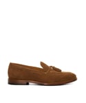 Dune London Mens Sanders - Tassel-Trimmed Loafers - Tan Suede - Size UK 6