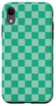 Coque pour iPhone XR Vert menthe, motif damier, carreaux