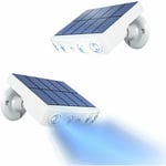 GTA - Lot de 2 lampes solaires d'extérieur avec détecteur de mouvement, projecteur solaire à 360° [1200 mAh] Lanterne solaire de jardin étanche