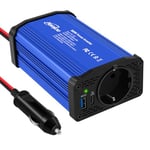 Hoenjuno Onduleur 300 W Convertisseur de Tension 12 V à 220-230 V avec Prise UE et Port USB Type-C et QC 3.0 Chargez Votre Ordinateur Portable, iPad, iPhone, Tablette, Console et Plus Encore