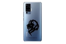 Taperso Coque et étui téléphone mobile vivo x51 lion noir personnalisee