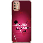 Motorola Moto G9 Plus Genomskinligt Skal Squid Game 2 - Röd