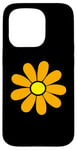 Coque pour iPhone 15 Pro Happy Orange Daisy, style hippie rétro des années 60 et 70