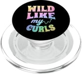 Funny Curly Hair Tie Dye Toddler Girls Wild Like My Curls PopSockets PopGrip pour MagSafe