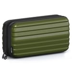 stardis Trousse de Toilette Rigide pour Femme et Homme - en Forme de Valise - Étanche - Mini Valise - Aspect Trousse de Toilette - pour Femmes, Hommes, Enfants, Vert Olive, Trousse de Toilette