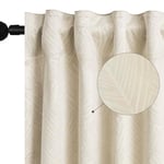 WOLTU Rideau de Fenêtre Occultant, Rideau Opaque avec Bande Frontale, Tenture Isolante et Thermique pour Salon, Chambre, Protection de la Vie Privée, Effet Velours, 135 x 260 cm, Beige (1 pièce)