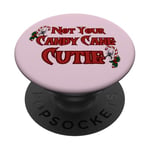 Not Your Candy Cane Cutie Hands Off Black Web Widow Holidays PopSockets Adhesive PopGrip