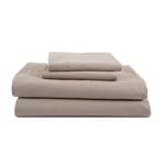 MARTEX T225 Bed Sheet Set - Brushed Cotton Blend, Super Soft Finish, Wrinkle Resistant, Quick Drying, Bedroom, Guest Room - 3-Piece Twin Set, Khaki