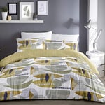 Dreams 'N' Drapes Two, 52% Polyester, 48% Cotton, Ochre, King, W230cm x L220cm (Duvet Cover), W50cm x L75cm (Pillow Case)