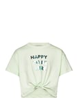 Cropped Knotted T-Shirt Green Tom Tailor