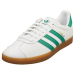 adidas Gazelle Mens White Green Classic Trainers - 9 UK