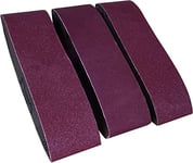 FERM Bandes abrasives 75x533 mm (3 pcs) 1x G60, 1x G80, 1x G120 - pour ponceuse à bande