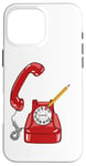 Coque pour iPhone 16 Pro Max Cadran rotatif vintage - Téléphone filaire - Couleur graphique rétro