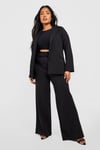 Womens Plus Oversized Blazer Tailored Trouser Set - Black - 20, Black