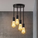 ANWIO Plafonnier 4 lumières Lustre Suspendu Vintage Industriel, Douille E27 Pour Chambre, Cuisine, Salon - Luminaire Plafonnier LED(Sans Ampoules).