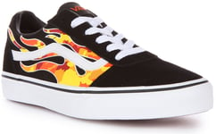 Vans Ward Low Top Canvas Lace Up Womens Trainers Black Multi UK 3 - 6