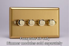 Varilight WBD4 Matrix Faceplate Kit, classic brushed brass, 4-gang