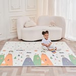 Tapis de Jeu pour Enfant Bebe 150x180x1cm Tapis de Sol XXL en Mousse Epais Pliable Reversible - Tapis d'éveil pour Bébé - Tapis de Motricité Favorisant Le Développement Sensoriel Cadeau bébé