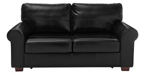 Habitat Salisbury Leather 2 Seater Sofa Bed - Black