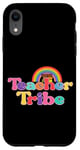 Coque pour iPhone XR Livres arc-en-ciel colorés Teacher Tribe