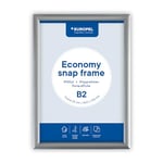 Europel Cadre clipsable Economy, B2, couleur argent, Profil 25x11mm, en aluminium anodisé, film anti-reflet, posters et publicités, hôtel, bureau, restaurant, menus, Pour affiche de 50x70,7 cm