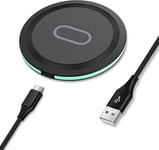 Wireless Charger, 15W Fast Charging Pad for Google Pixel 8/8 Black 