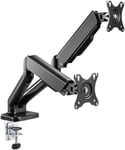 goobay 58531 Monitor Mount with Gas Lift for 2 Monitors Between 17 Inch and 32 Inch (43-81 cm) / Monitor Mount Tilting and Swivelling for Mounting on Table/VESA 75 x 75 and 100 x 100 up to 9 kg,