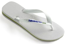 Havaianas Unisex Brasil Logo (Mini Me), White, UK child 8