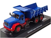 MAGIRUS JUPITER 6X6 DUMPER CAMION BENNE BASCULANTE RED BLUE IXO TRUD004 1:43