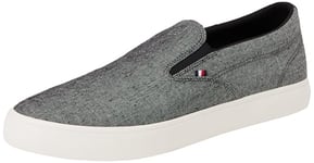 TOMMY HILFIGER Homme TH Hi Vulc Low Slip on CH FM0FM05390 Bas, Black (Black), 48 EU