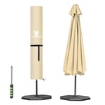 LeapBeast Housse Parasol Déporté,Housse Parasol,Housse de Protection pour Parasol,Contre Les intempéries,avec Fermeture Éclair pour Parasol de 2 à 4m pour Parasols Jardin Plage (Beige, 240-57-57-57cm)