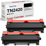 TN2420 Cartouche de Toner Compatible pour Brother DCP-L2530DW MFC-L2710DW HL-L2350DW DCP-L2510D HL-L2375DW MFC-L2730DW MFC-L2750DW HL-L2310D TN-2420 TN2410 TN-2410 (Noir, 2-Pack).[G226]