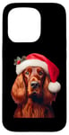 iPhone 15 Pro Irish Setter With Santa Hat Christmas Dog Owner Lover Mom Case