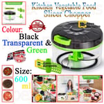 Kitchen Vegetable Food Slicer Chopper Mixer Blender Manual Hand Pull Rope 600ml