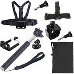 XIAODUAN-Accessory kit YKD-123 Chest Belt + Wrist Belt + Head Strap + Selfie Monopod + Phones Mount + Carry Bag Set for GoPro HERO4 /3+ /3/2 /1 / SJ4000.