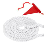 PATIKIL 20 Feet Tug of War Rope for Adults Teen, 3-Strand Natural Twisted Cotton Rope with Flag for Yard Game Team Building Activities, White