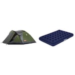 Coleman Tent Darwin 4+, Compact 4 Man Dome Tent, also Ideal for Camping in the Garden & Bestway Pavillo Double Air Bed | Inflatable Outdoor, Indoor Airbed, Quick Inflation