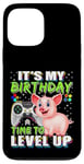 Coque pour iPhone 13 Pro Max It's My Birthday Pig Time to Level Up Jeu vidéo