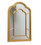 DRW Miroir en Forme de fenêtre doré 140 x 85 cm