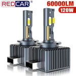 (8000K-60000Lm)60000LM 120W D3S Auton LED Ajovalot Polttimot D3R D1S D2S D4S D2R D3R D4R Turbo LED 5070 CSP Canbus Auto Headlight 6500K Valkoinen 12V