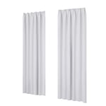 Deconovo Lot de 2 Rideaux de Porte Occultants Cuisine Fenêtre Intérieur, Rideau Isolant Thermique Anti Froid Galon Fronceur Salon Balcon Chambre Fille, Blanc Pâle Gris, 140x175cm