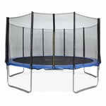 Trampoline rond ø 460cm bleu avec son filet de protection - Neptune - Trampoline de jardin 460 cm 4m Qualité pro. Normes eu. - Bleu