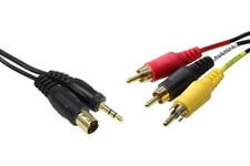 Connexion PC vers TV/VIDEO Mini-Din4P + Jack + 3RCA : transformez votre expérience multimédia en connectant votre PC à votre téléviseur ou vidéo, profitez d'images nettes et d'un son surround en