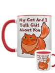 My Cat and I Talk Sh*t Funny Humorous Novelty Two Tone Cat Mug Cup with Gift Box