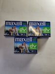 3 x Maxwell Video Cassette Tapes Sp 60 Min L lp 90 DV New & Sealed sh18