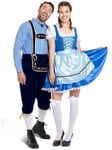 Oktoberfest Dirndl Klänning Blå Deluxe