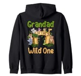 Grandad Of The Wild One Zoo Birthday Family Safari Jungle Zip Hoodie