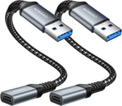 Adaptateur Usb C Vers Usb 3.0 (Pack De 2),Adaptateur De Câble Chargeur Type C Vers Usb A 5Gbps Pour Iphone 12/11 Pro Max,Airpods Ipad Air 4,Macbook,Samsung Galaxy S21/S20,Huawei,Google Pixel