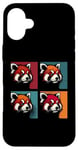 Coque pour iPhone 16 Plus Red Panda Pop Art – Vintage coloré mignon panda rouge amoureux