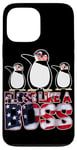 iPhone 13 Pro Max Floss Like A Boss American Flag Funny Penguin 4th of July Case